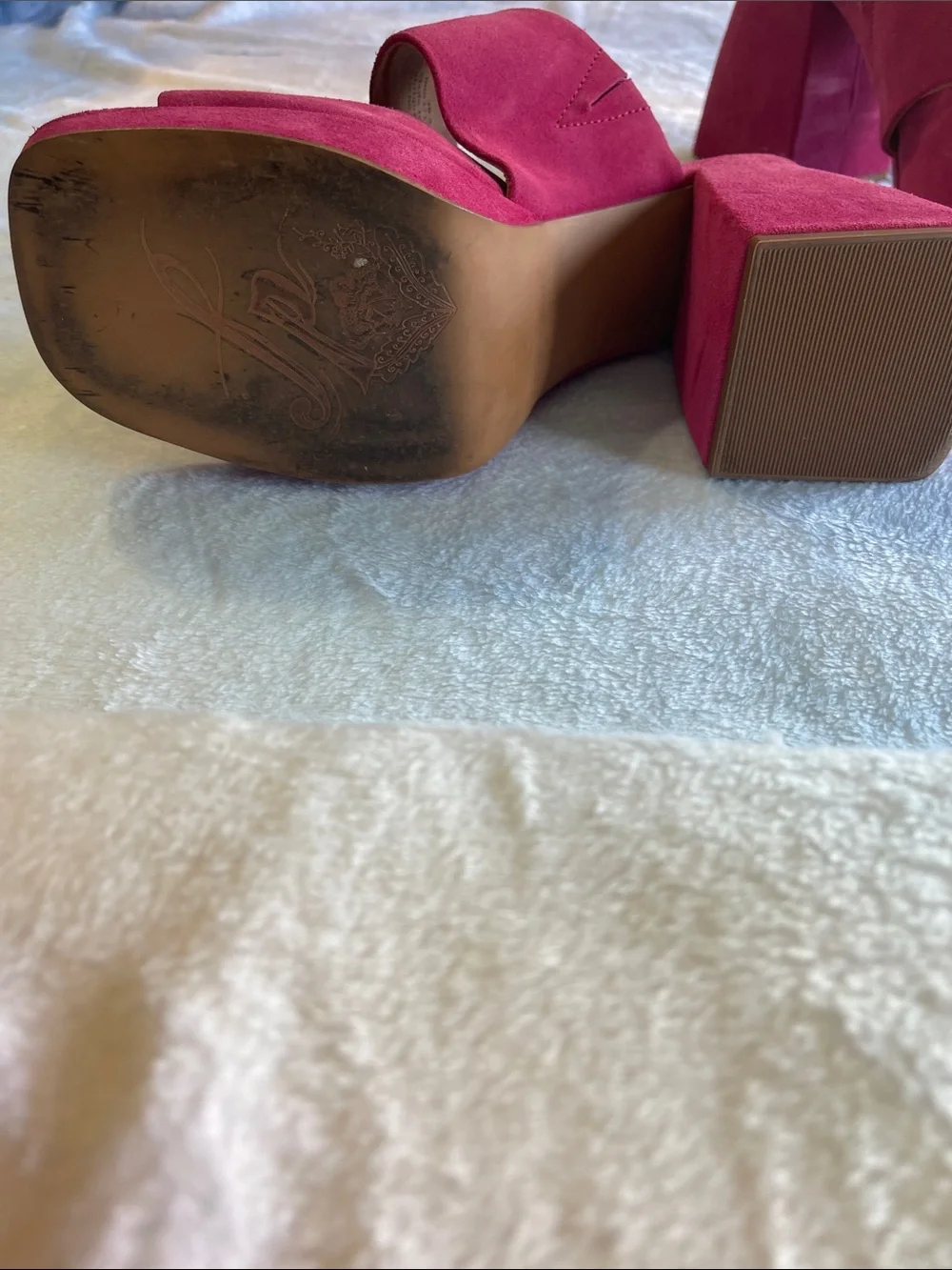 Free People Women's Pink Suede Slide Sandals Size 8.5